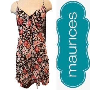 NWOT Maurices Black Floral Sundress Sz L